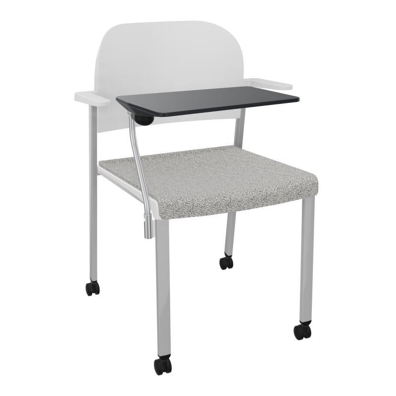 ROMY CHAISE 4P ROULT ASSISE TISSU DOSSIER POLYPRO AVEC ACCOUDOIRS+TABLETTE NOIRE  B5 SB P