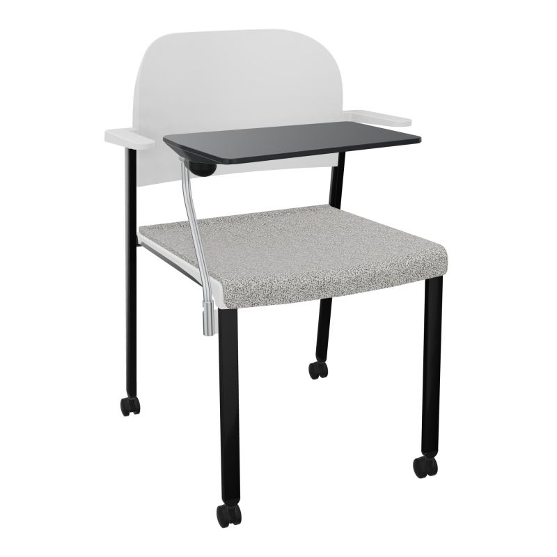 ROMY CHAISE 4P ROULT ASSISE TISSU DOSSIER POLYPRO AVEC ACCOUDOIRS+TABLETTE NOIRE  B5 SG P