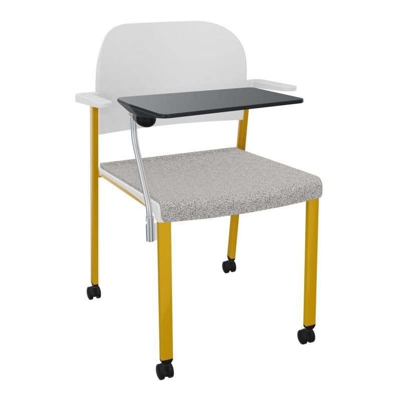 ROMY CHAISE 4P ROULT ASSISE TISSU DOSSIER POLYPRO AVEC ACCOUDOIRS+TABLETTE NOIRE  B5 SX P