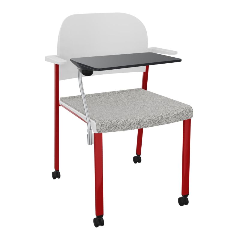 ROMY CHAISE 4P ROULT ASSISE TISSU DOSSIER POLYPRO AVEC ACCOUDOIRS+TABLETTE NOIRE  B5 ZY P