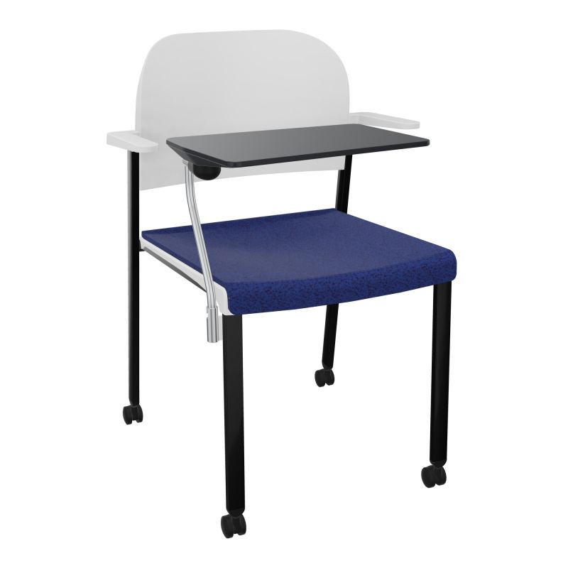 ROMY CHAISE 4P ROULT ASSISE TISSU DOSSIER POLYPRO AVEC ACCOUDOIRS+TABLETTE NOIRE  B6 SG P