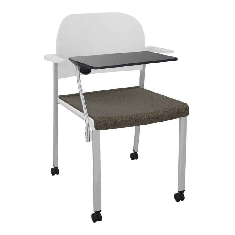ROMY CHAISE 4P ROULT ASSISE TISSU DOSSIER POLYPRO AVEC ACCOUDOIRS+TABLETTE NOIRE  B7 SB P