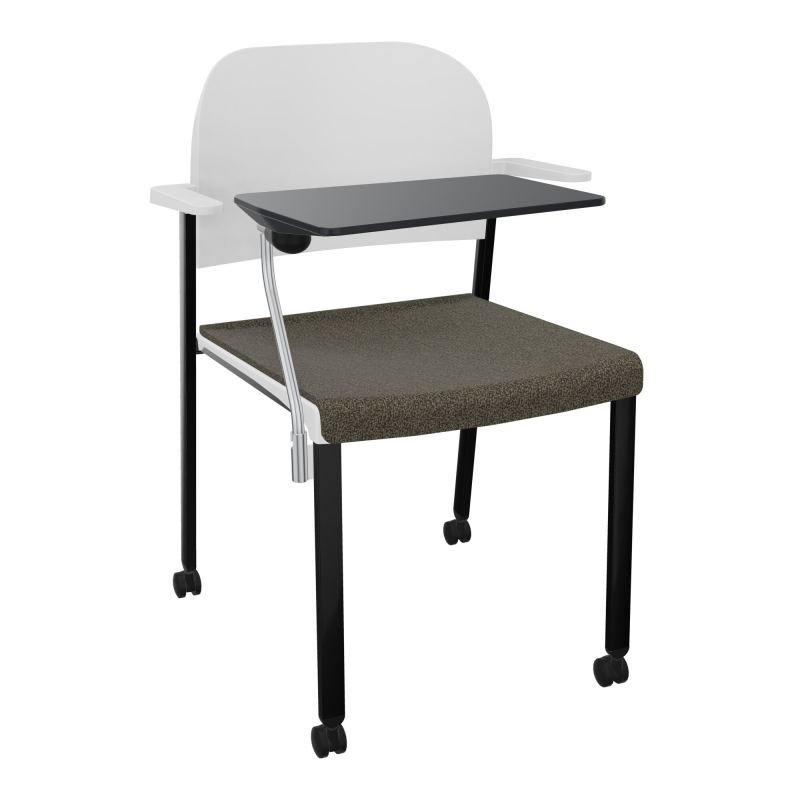 ROMY CHAISE 4P ROULT ASSISE TISSU DOSSIER POLYPRO AVEC ACCOUDOIRS+TABLETTE NOIRE  B7 SG P