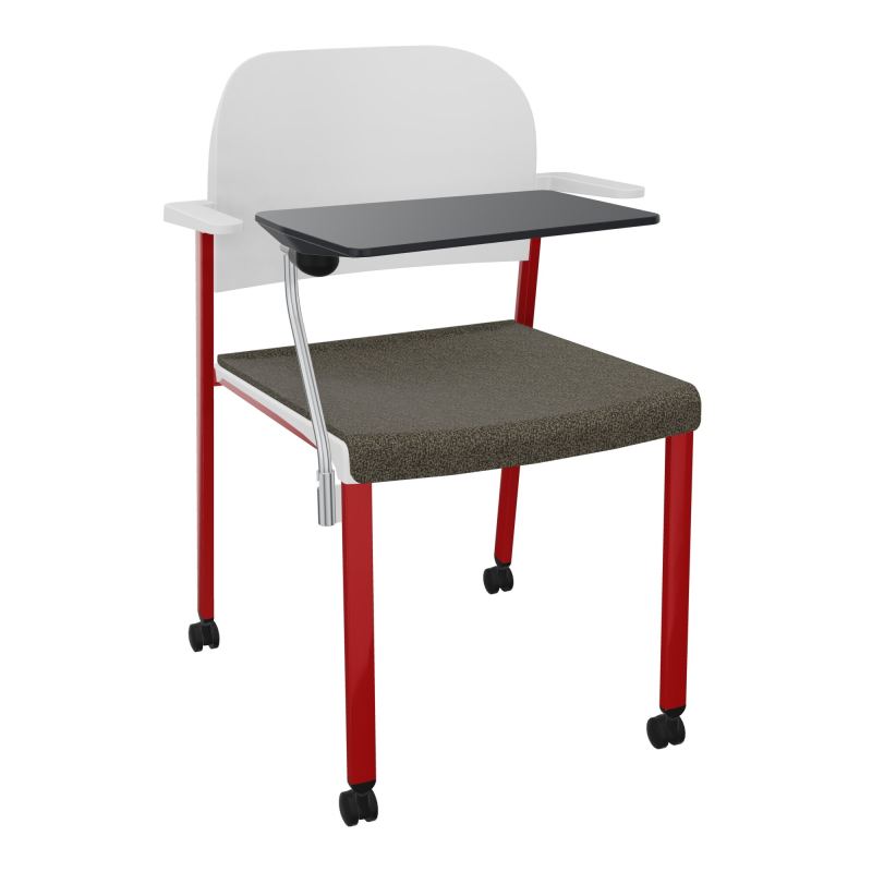 ROMY CHAISE 4P ROULT ASSISE TISSU DOSSIER POLYPRO AVEC ACCOUDOIRS+TABLETTE NOIRE  B7 ZY P