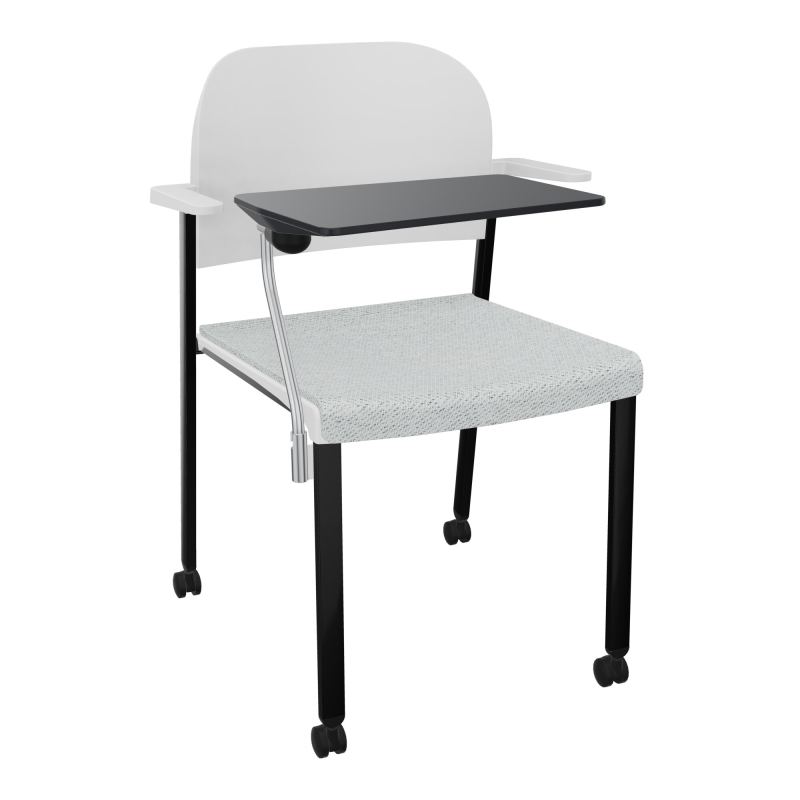ROMY CHAISE 4P ROULT ASSISE TISSU DOSSIER POLYPRO AVEC ACCOUDOIRS+TABLETTE NOIRE BC SG PT