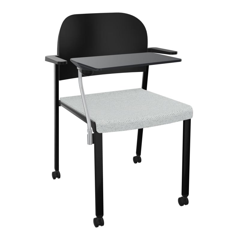 ROMY CHAISE 4P ROULT ASSISE TISSU DOSSIER POLYPRO AVEC ACCOUDOIRS+TABLETTE NOIRE BC SG PU