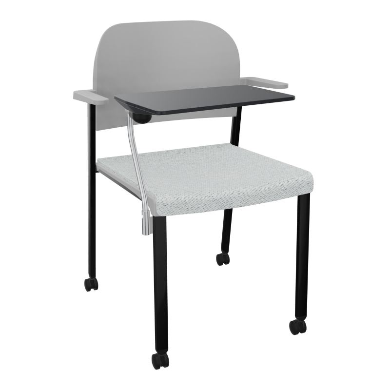 ROMY CHAISE 4P ROULT ASSISE TISSU DOSSIER POLYPRO AVEC ACCOUDOIRS+TABLETTE NOIRE BC SG PX