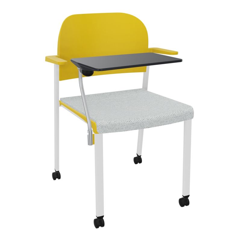 ROMY CHAISE 4P ROULT ASSISE TISSU DOSSIER POLYPRO AVEC ACCOUDOIRS+TABLETTE NOIRE BC SP PW