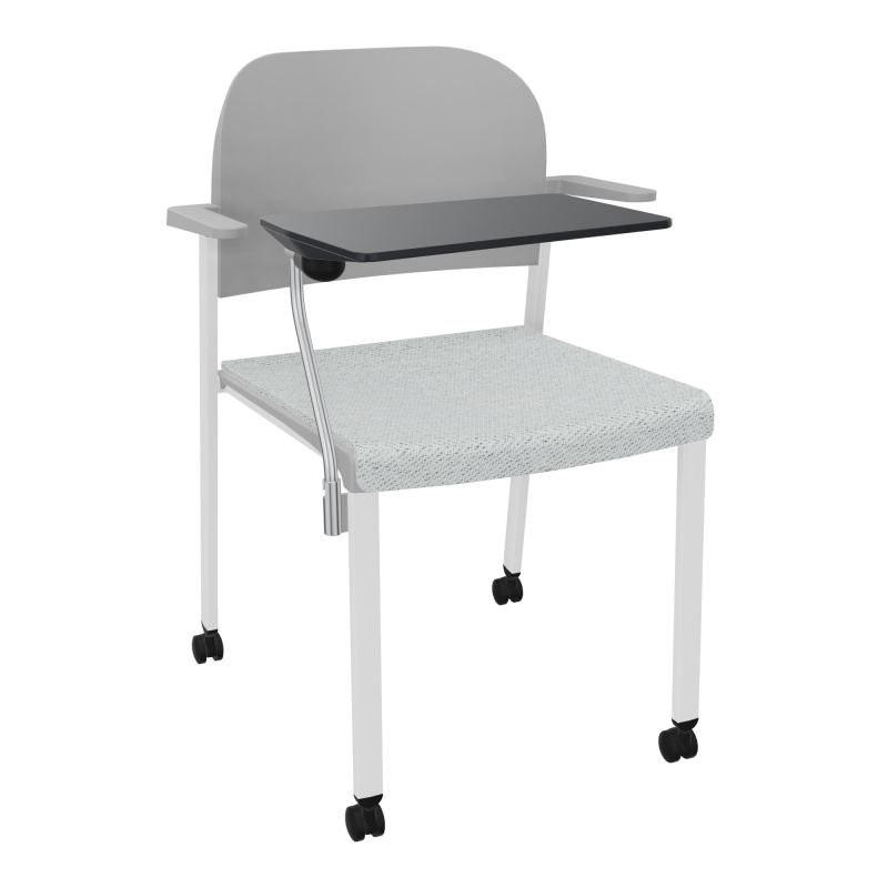 ROMY CHAISE 4P ROULT ASSISE TISSU DOSSIER POLYPRO AVEC ACCOUDOIRS+TABLETTE NOIRE BC SP PX