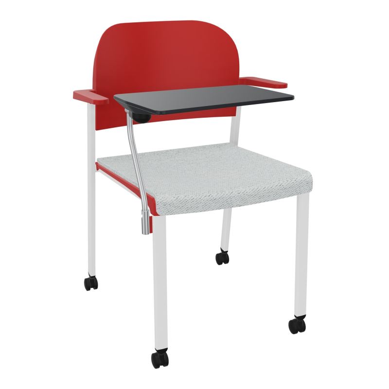 ROMY CHAISE 4P ROULT ASSISE TISSU DOSSIER POLYPRO AVEC ACCOUDOIRS+TABLETTE NOIRE BC SP PZ