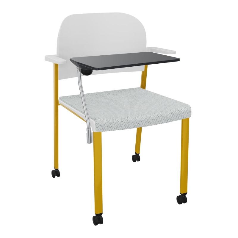 ROMY CHAISE 4P ROULT ASSISE TISSU DOSSIER POLYPRO AVEC ACCOUDOIRS+TABLETTE NOIRE BC SX PT