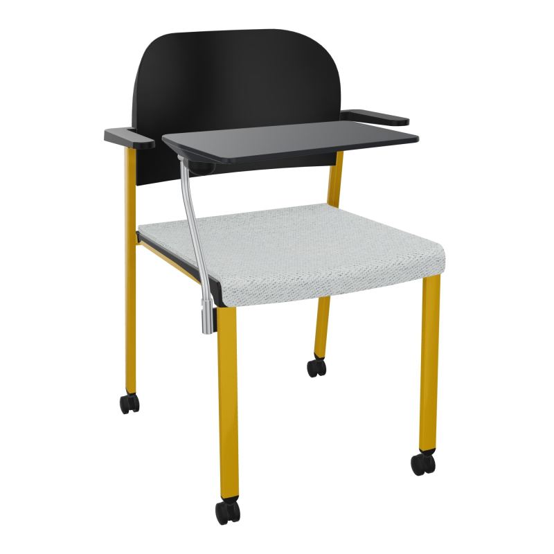 ROMY CHAISE 4P ROULT ASSISE TISSU DOSSIER POLYPRO AVEC ACCOUDOIRS+TABLETTE NOIRE BC SX PU
