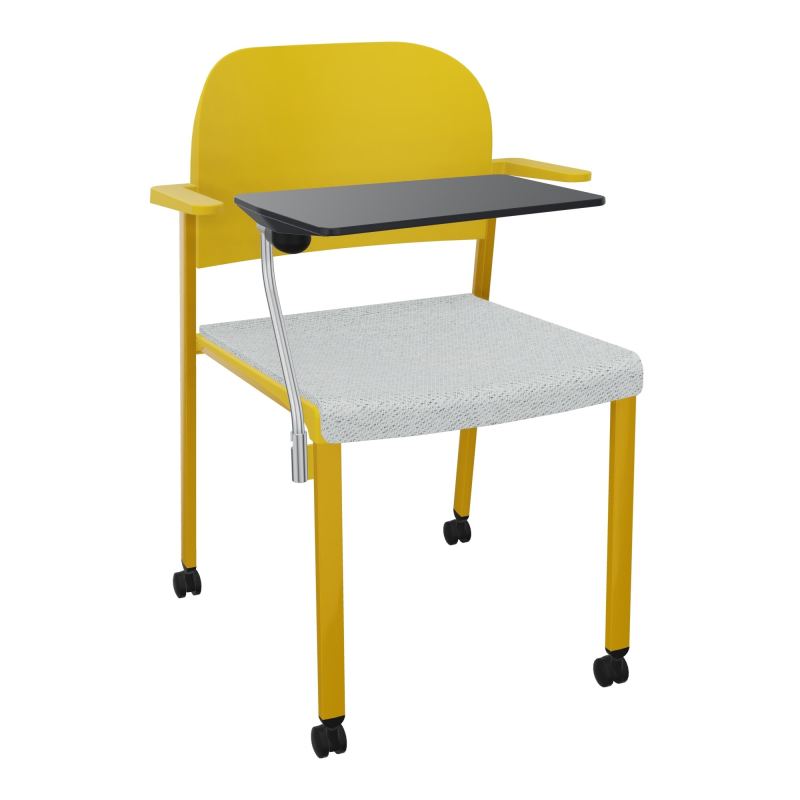 ROMY CHAISE 4P ROULT ASSISE TISSU DOSSIER POLYPRO AVEC ACCOUDOIRS+TABLETTE NOIRE BC SX PW