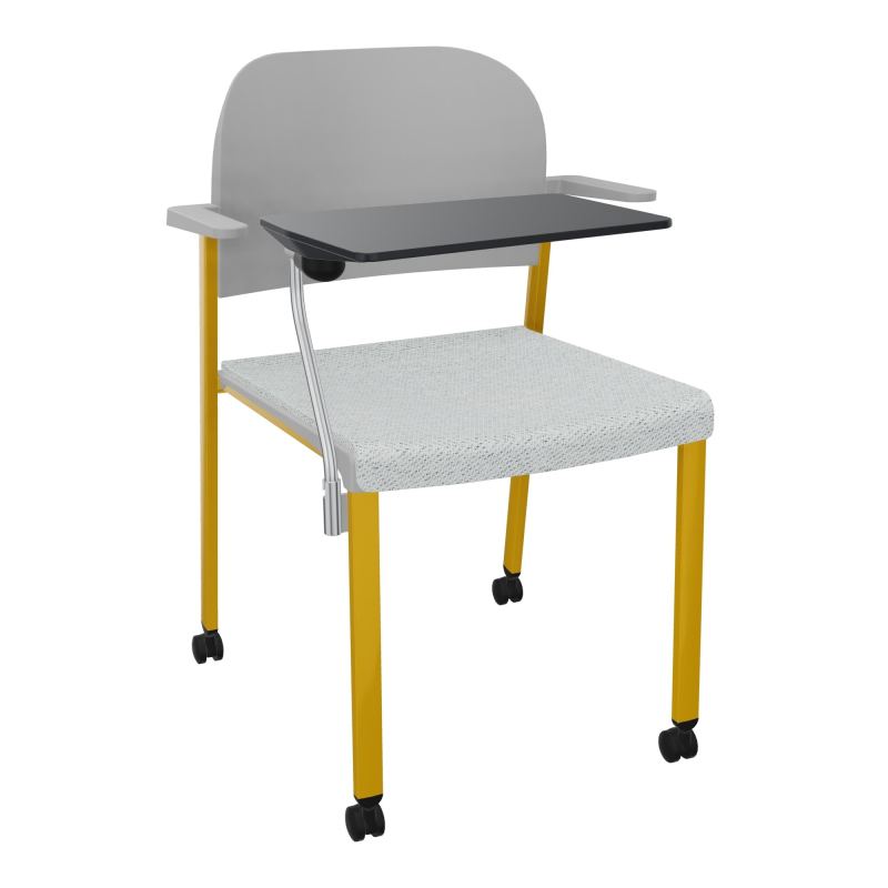ROMY CHAISE 4P ROULT ASSISE TISSU DOSSIER POLYPRO AVEC ACCOUDOIRS+TABLETTE NOIRE BC SX PX