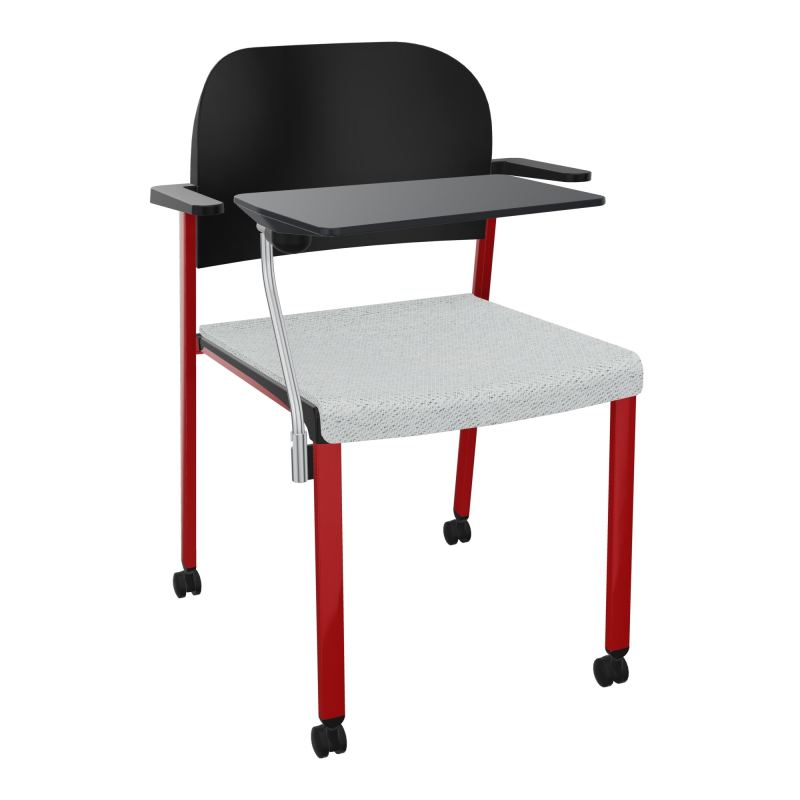 ROMY CHAISE 4P ROULT ASSISE TISSU DOSSIER POLYPRO AVEC ACCOUDOIRS+TABLETTE NOIRE BC ZY PU
