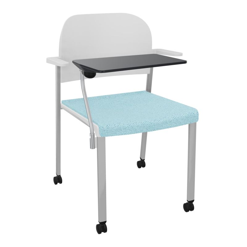 ROMY CHAISE 4P ROULT ASSISE TISSU DOSSIER POLYPRO AVEC ACCOUDOIRS+TABLETTE NOIRE BF SB PT