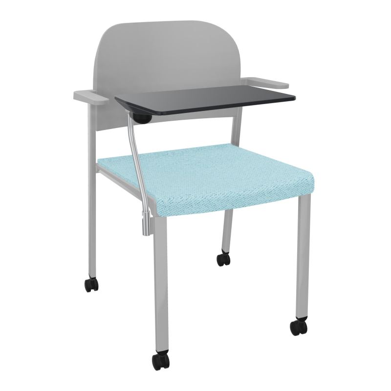 ROMY CHAISE 4P ROULT ASSISE TISSU DOSSIER POLYPRO AVEC ACCOUDOIRS+TABLETTE NOIRE BF SB PX
