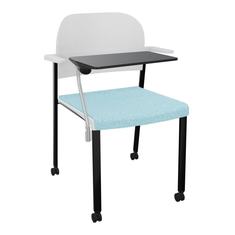 ROMY CHAISE 4P ROULT ASSISE TISSU DOSSIER POLYPRO AVEC ACCOUDOIRS+TABLETTE NOIRE BF SG PT