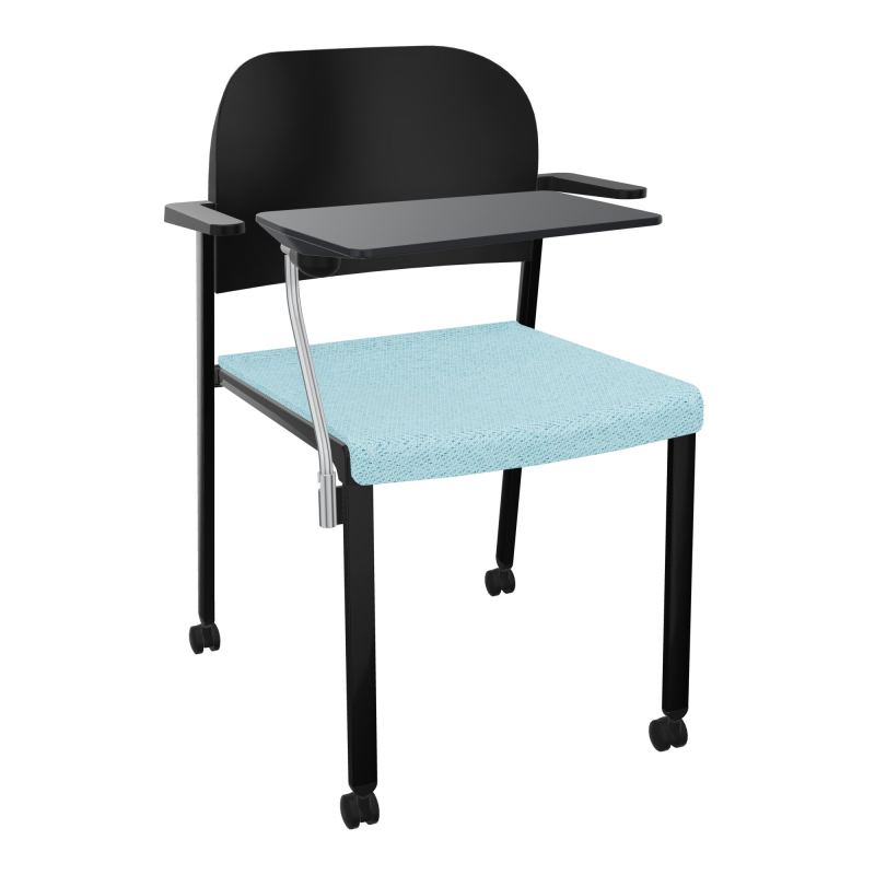 ROMY CHAISE 4P ROULT ASSISE TISSU DOSSIER POLYPRO AVEC ACCOUDOIRS+TABLETTE NOIRE BF SG PU