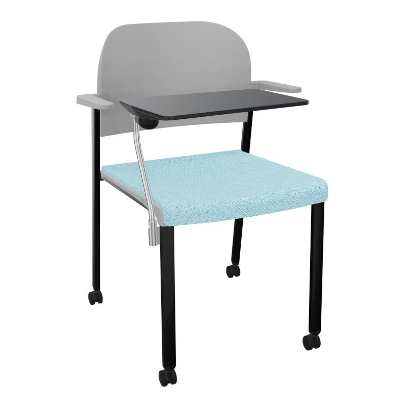 ROMY CHAISE 4P ROULT ASSISE TISSU DOSSIER POLYPRO AVEC ACCOUDOIRS+TABLETTE NOIRE BF SG PX