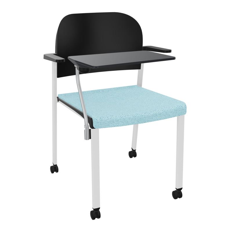 ROMY CHAISE 4P ROULT ASSISE TISSU DOSSIER POLYPRO AVEC ACCOUDOIRS+TABLETTE NOIRE BF SP PU