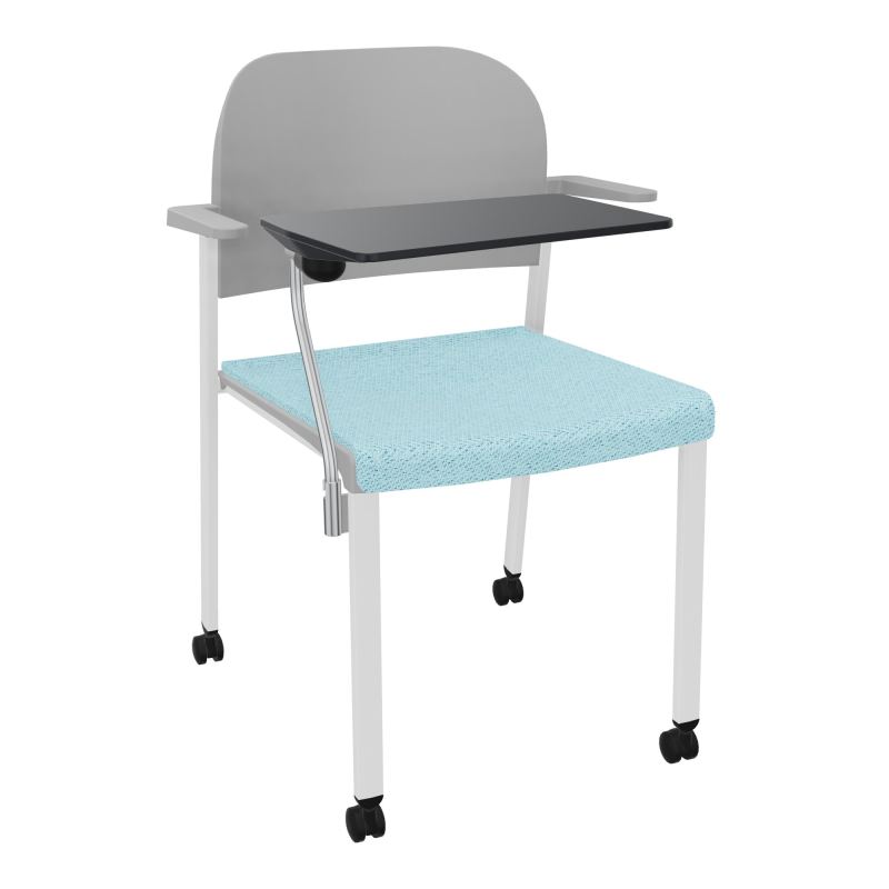 ROMY CHAISE 4P ROULT ASSISE TISSU DOSSIER POLYPRO AVEC ACCOUDOIRS+TABLETTE NOIRE BF SP PX