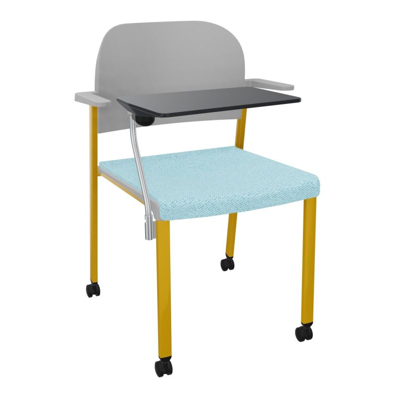 ROMY CHAISE 4P ROULT ASSISE TISSU DOSSIER POLYPRO AVEC ACCOUDOIRS+TABLETTE NOIRE BF SX PX