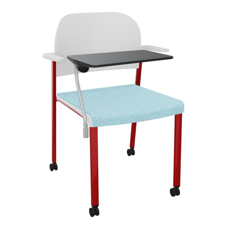 ROMY CHAISE 4P ROULT ASSISE TISSU DOSSIER POLYPRO AVEC ACCOUDOIRS+TABLETTE NOIRE BF ZY PT