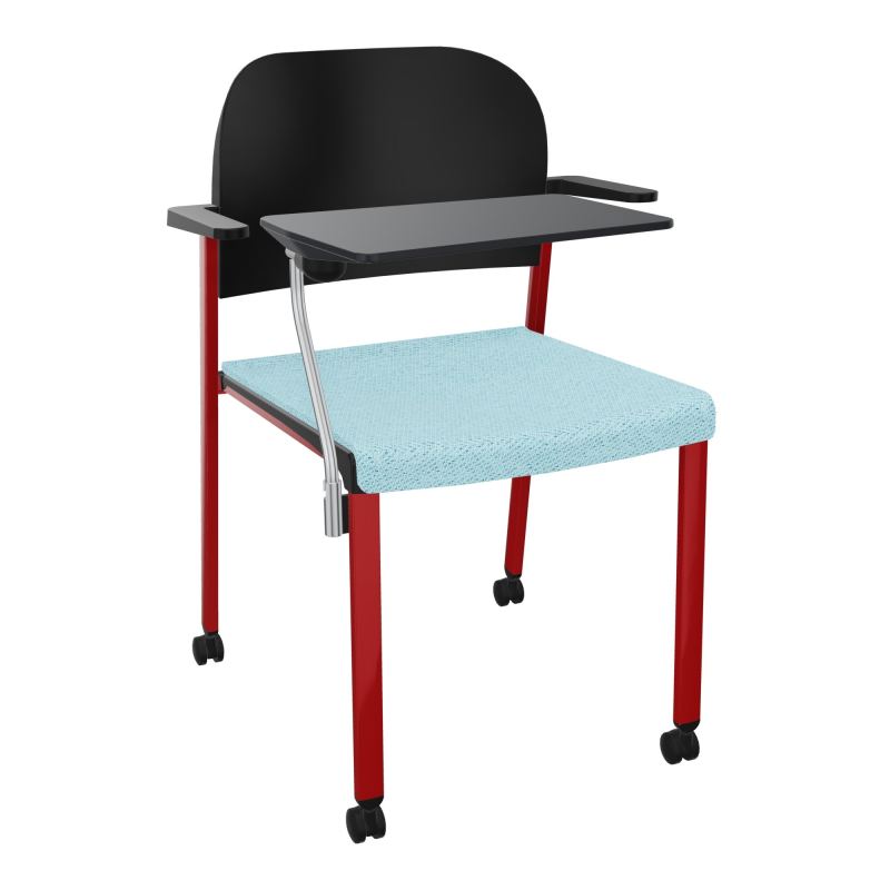 ROMY CHAISE 4P ROULT ASSISE TISSU DOSSIER POLYPRO AVEC ACCOUDOIRS+TABLETTE NOIRE BF ZY PU