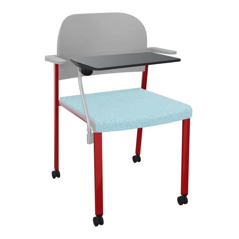 ROMY CHAISE 4P ROULT ASSISE TISSU DOSSIER POLYPRO AVEC ACCOUDOIRS+TABLETTE NOIRE BF ZY PX