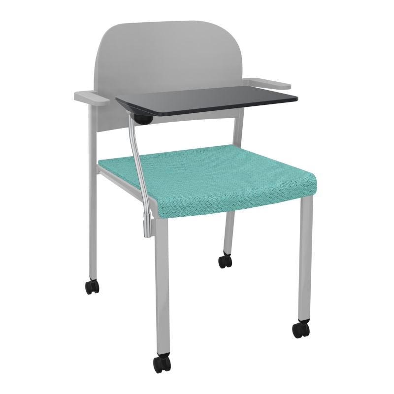 ROMY CHAISE 4P ROULT ASSISE TISSU DOSSIER POLYPRO AVEC ACCOUDOIRS+TABLETTE NOIRE BG SB PX