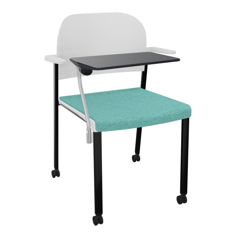 ROMY CHAISE 4P ROULT ASSISE TISSU DOSSIER POLYPRO AVEC ACCOUDOIRS+TABLETTE NOIRE BG SG PT