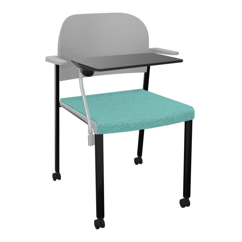 ROMY CHAISE 4P ROULT ASSISE TISSU DOSSIER POLYPRO AVEC ACCOUDOIRS+TABLETTE NOIRE BG SG PX