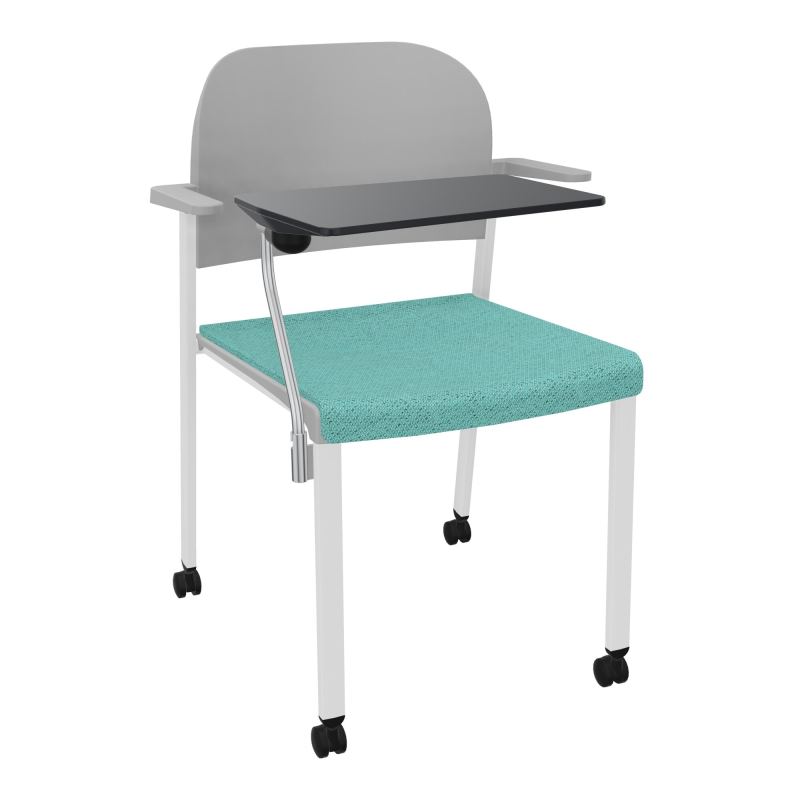 ROMY CHAISE 4P ROULT ASSISE TISSU DOSSIER POLYPRO AVEC ACCOUDOIRS+TABLETTE NOIRE BG SP PX