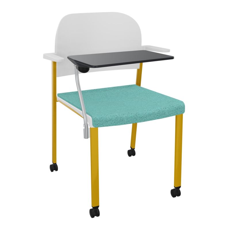 ROMY CHAISE 4P ROULT ASSISE TISSU DOSSIER POLYPRO AVEC ACCOUDOIRS+TABLETTE NOIRE BG SX PT