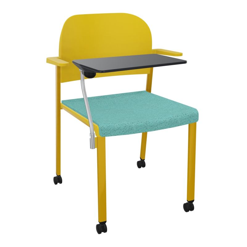 ROMY CHAISE 4P ROULT ASSISE TISSU DOSSIER POLYPRO AVEC ACCOUDOIRS+TABLETTE NOIRE BG SX PW