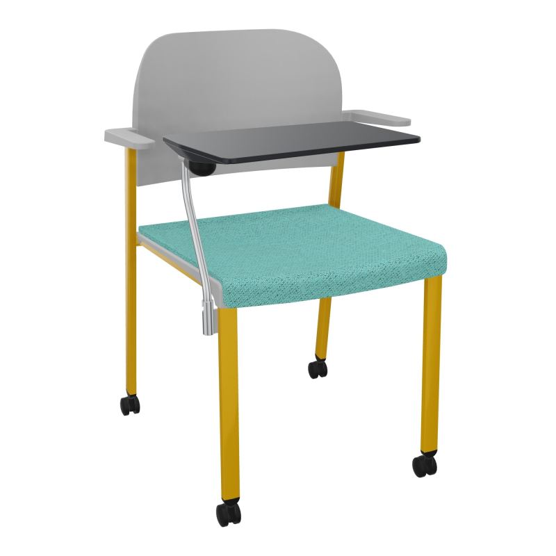 ROMY CHAISE 4P ROULT ASSISE TISSU DOSSIER POLYPRO AVEC ACCOUDOIRS+TABLETTE NOIRE BG SX PX