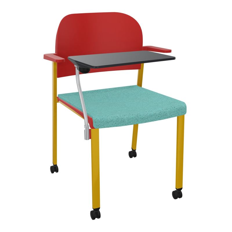 ROMY CHAISE 4P ROULT ASSISE TISSU DOSSIER POLYPRO AVEC ACCOUDOIRS+TABLETTE NOIRE BG SX PZ