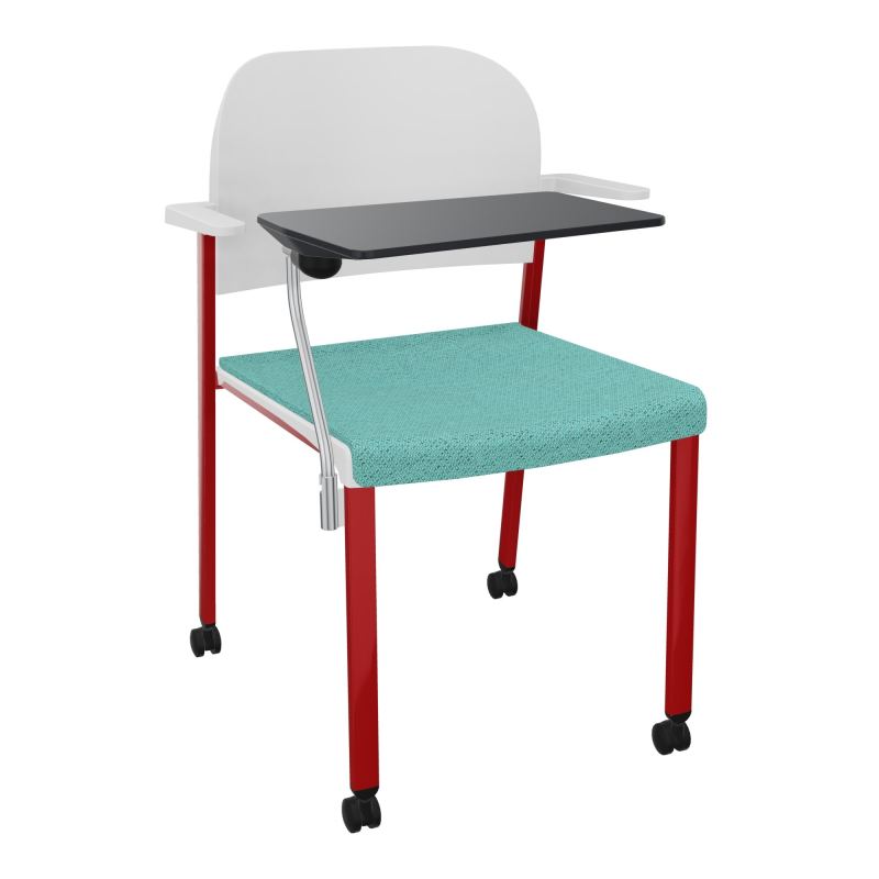 ROMY CHAISE 4P ROULT ASSISE TISSU DOSSIER POLYPRO AVEC ACCOUDOIRS+TABLETTE NOIRE BG ZY PT