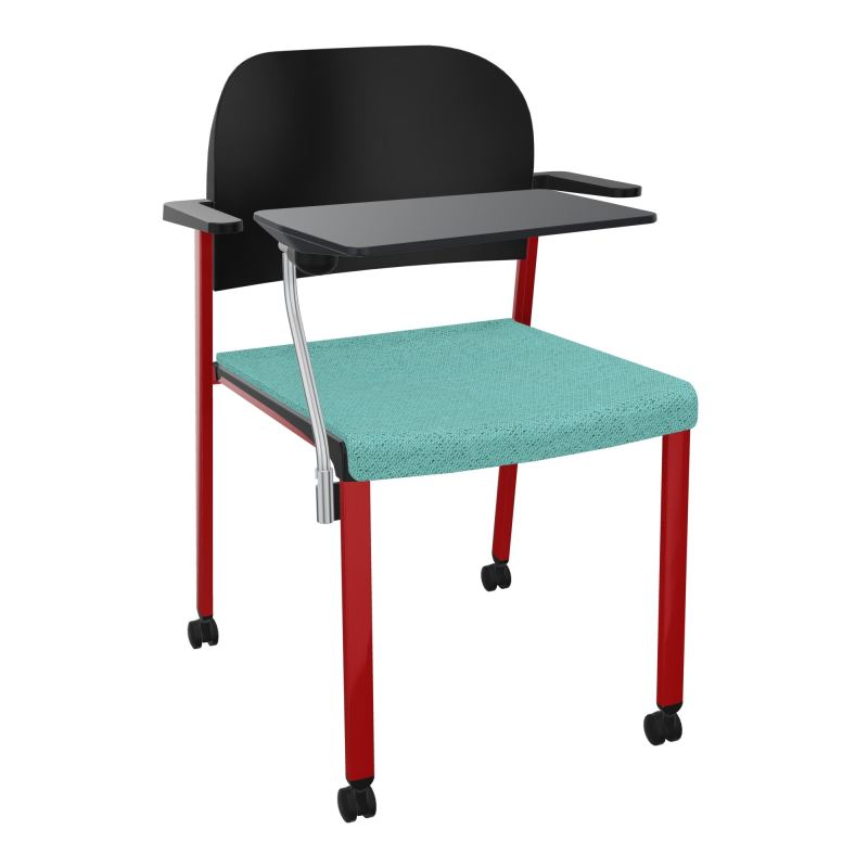 ROMY CHAISE 4P ROULT ASSISE TISSU DOSSIER POLYPRO AVEC ACCOUDOIRS+TABLETTE NOIRE BG ZY PU