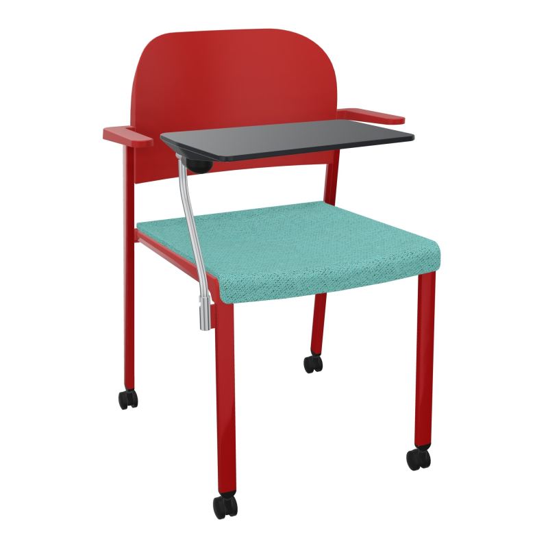 ROMY CHAISE 4P ROULT ASSISE TISSU DOSSIER POLYPRO AVEC ACCOUDOIRS+TABLETTE NOIRE BG ZY PZ
