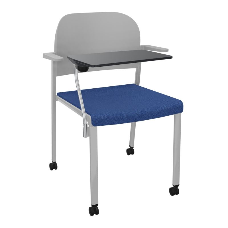 ROMY CHAISE 4P ROULT ASSISE TISSU DOSSIER POLYPRO AVEC ACCOUDOIRS+TABLETTE NOIRE BH SB PX