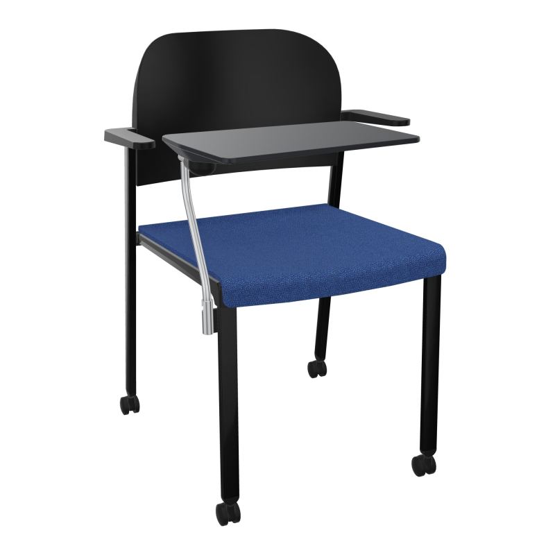 ROMY CHAISE 4P ROULT ASSISE TISSU DOSSIER POLYPRO AVEC ACCOUDOIRS+TABLETTE NOIRE BH SG PU