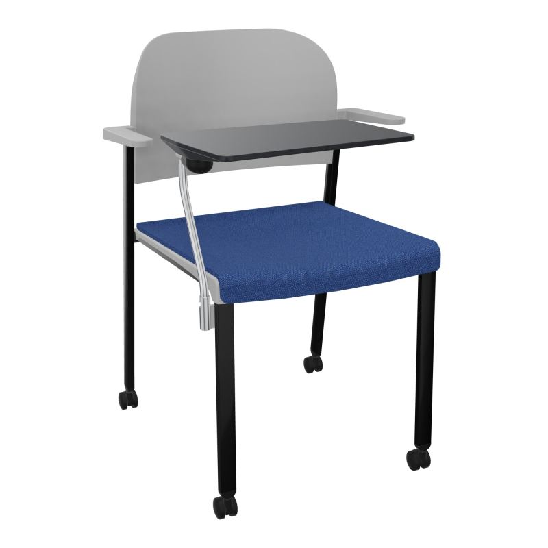 ROMY CHAISE 4P ROULT ASSISE TISSU DOSSIER POLYPRO AVEC ACCOUDOIRS+TABLETTE NOIRE BH SG PX