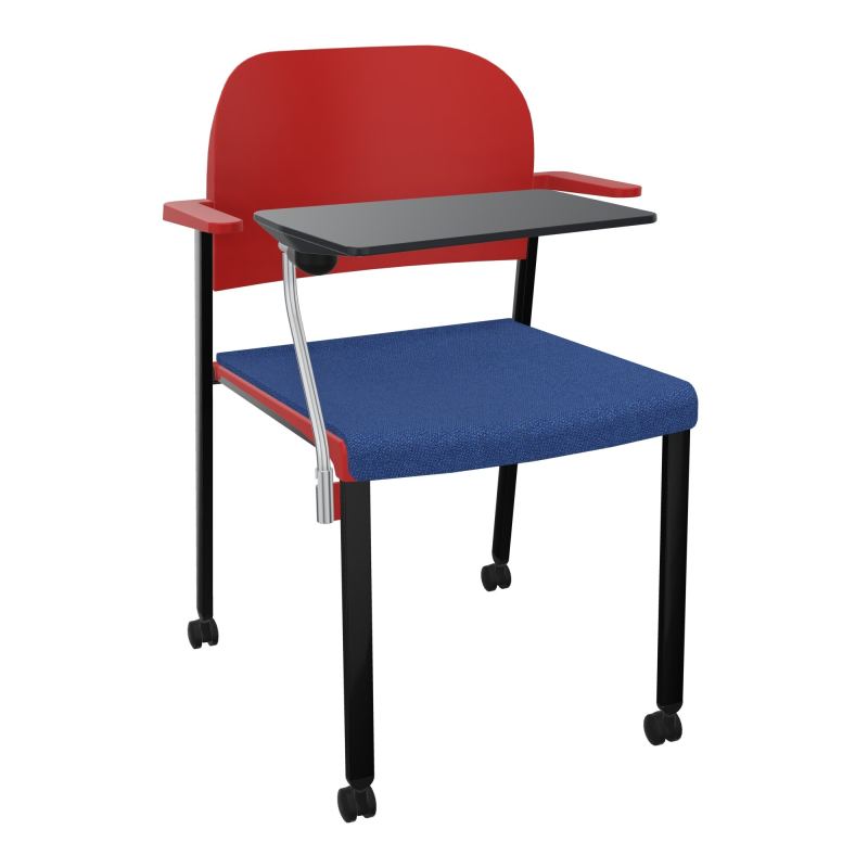 ROMY CHAISE 4P ROULT ASSISE TISSU DOSSIER POLYPRO AVEC ACCOUDOIRS+TABLETTE NOIRE BH SG PZ