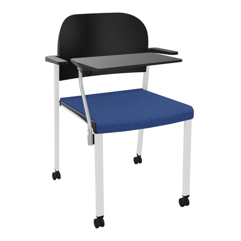 ROMY CHAISE 4P ROULT ASSISE TISSU DOSSIER POLYPRO AVEC ACCOUDOIRS+TABLETTE NOIRE BH SP PU