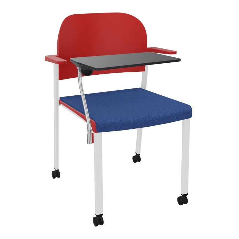 ROMY CHAISE 4P ROULT ASSISE TISSU DOSSIER POLYPRO AVEC ACCOUDOIRS+TABLETTE NOIRE BH SP PZ