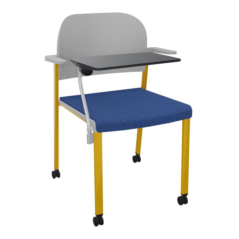 ROMY CHAISE 4P ROULT ASSISE TISSU DOSSIER POLYPRO AVEC ACCOUDOIRS+TABLETTE NOIRE BH SX PX