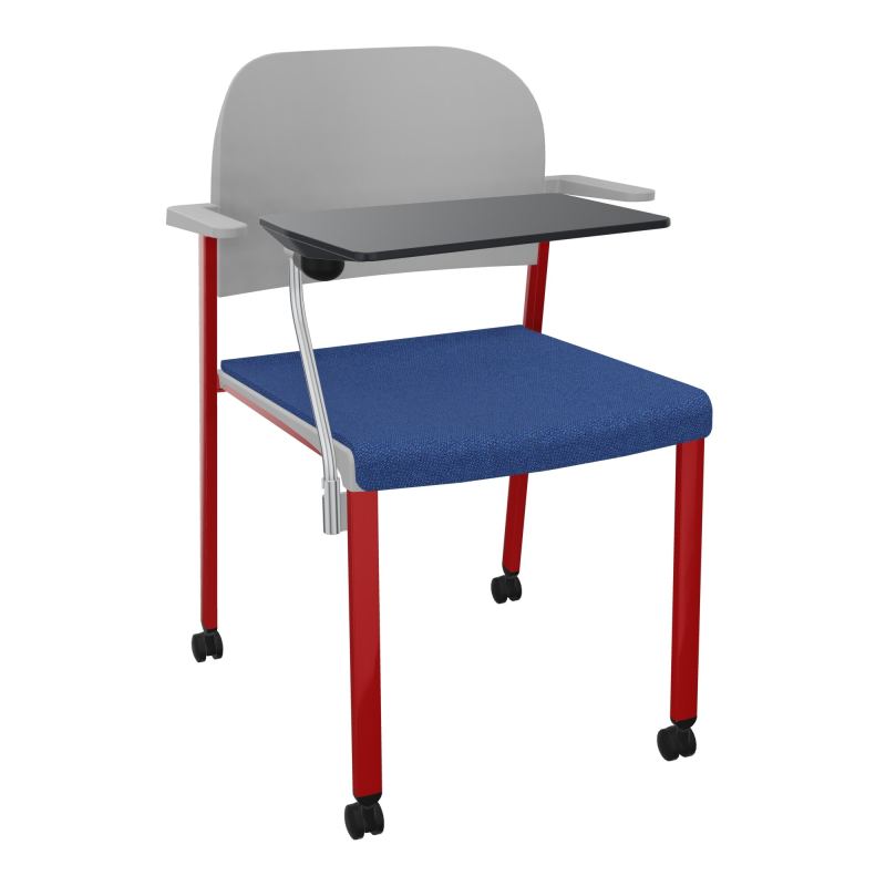 ROMY CHAISE 4P ROULT ASSISE TISSU DOSSIER POLYPRO AVEC ACCOUDOIRS+TABLETTE NOIRE BH ZY PX