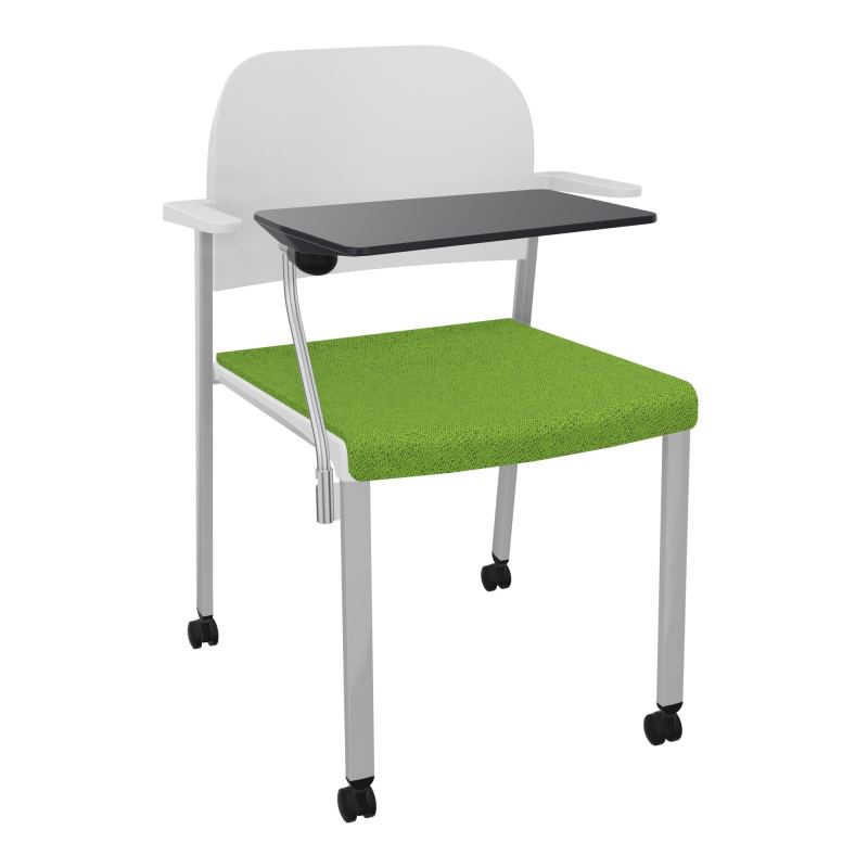 ROMY CHAISE 4P ROULT ASSISE TISSU DOSSIER POLYPRO AVEC ACCOUDOIRS+TABLETTE NOIRE BK SB PT